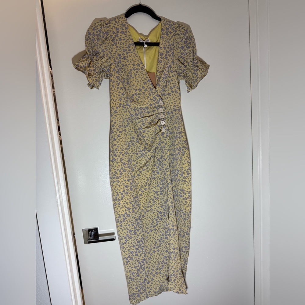Seven Wonders “Callie” Wrap Dress – Yellow Floral – XS – NWT